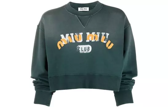 Свитшот женский зеленый Miu Miu