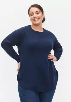 Свитшот Zizzi MIT KNOPFDETAILS, цвет navy blazer mel.