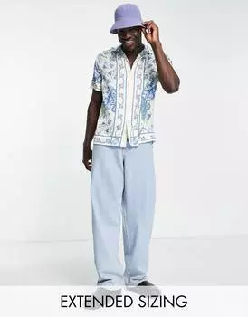 Свободная атласная рубашка с цветочным принтом ASOS DESIGN