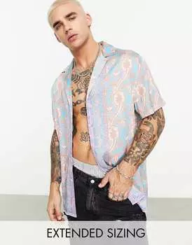 Свободная атласная рубашка с каймой ASOS DESIGN