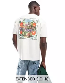 Свободная белая футболка с цветочным принтом на спине ASOS DESIGN