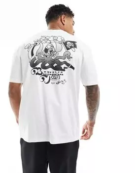 Свободная белая футболка с мультяшным принтом на спине ASOS DESIGN