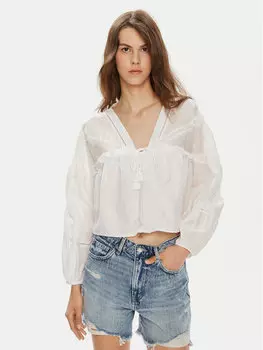 Свободная блузка Gina Tricot, белый