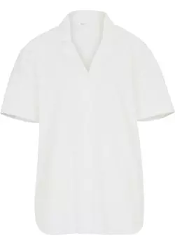 Свободная блузка оверсайз с льняными короткими рукавами Bpc Bonprix Collection, белый
