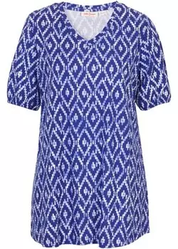 Свободная длинная рубашка с рукавами 3/4 John Baner Jeanswear, синий