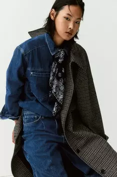 Свободная джинсовая блузка H&M, синий