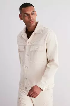 Свободная джинсовая куртка Trendyol, белый