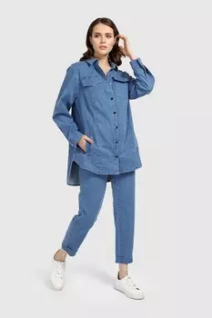 Свободная джинсовая рубашка Helmidge, синий