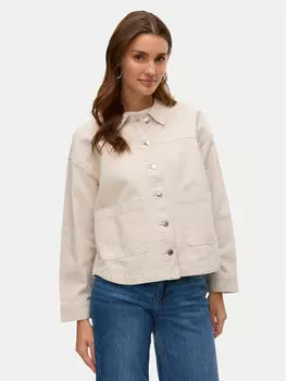 Свободная джинсовая рубашка Jamie 10331693 Vero Moda, бежевый