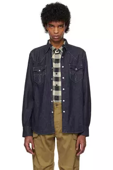 Свободная джинсовая рубашка в западном стиле Rrl, цвет rinse