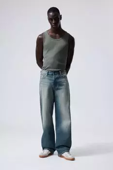 Свободная джинсовая сфера с заниженным поясом Weekday, синий