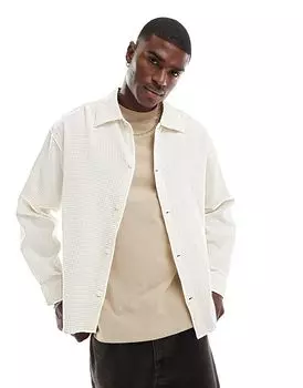 Свободная фактурная рубашка белого цвета Jack & Jones