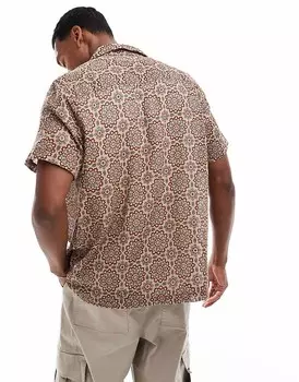 Свободная фактурная рубашка с геопринтом ASOS DESIGN Revere