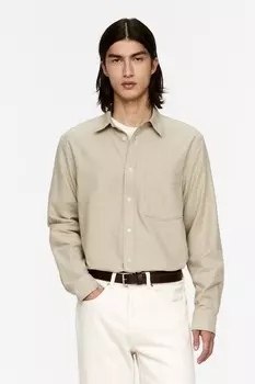 Свободная фланелевая рубашка Arket, бежевый