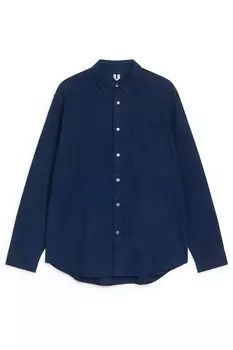 Свободная фланелевая рубашка Arket, синий
