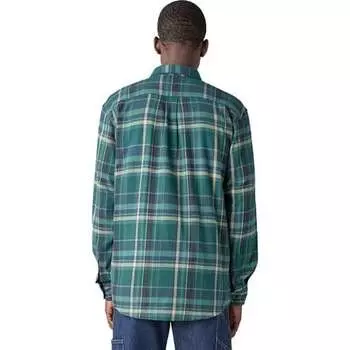 Свободная фланелевая рубашка Flex с длинными рукавами мужская Dickies, цвет Forest Green Multi Plaid