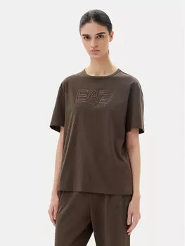 Свободная футболка 7W000098 AF12503 U6139 Ea7 Emporio Armani, коричневый