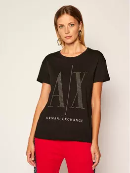 Свободная футболка Armani Exchange, черный