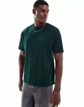 Свободная футболка ASOS DESIGN Essential темно-зеленого цвета