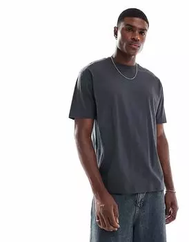 Свободная футболка ASOS DESIGN Essential в угольном цвете