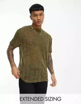 Свободная футболка ASOS из прозрачной ткани цвета хаки