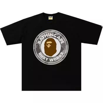 Свободная футболка BAPE Color Camo Busy Works, цвет Черный/Серый