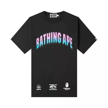 Свободная футболка BAPE Gradient College, черная