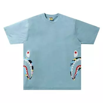 Свободная футболка BAPE Multi Camo Side Shark, синяя