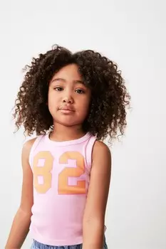 Свободная футболка без рукавов с графикой (3–16 лет) Next, розовый