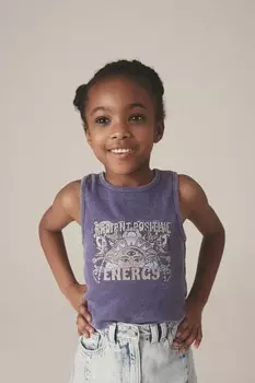 Свободная футболка без рукавов с графикой (3–16 лет) Next, фиолетовый