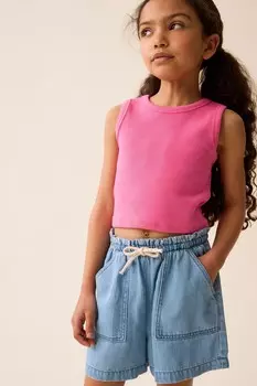 Свободная футболка без рукавов в рубчик (3–16 лет) Next, розовый