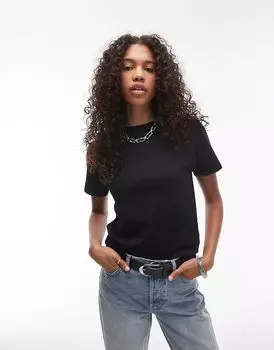 Свободная футболка черного цвета Topshop