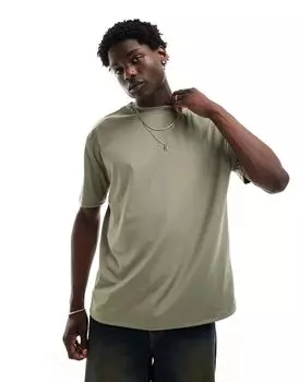 Свободная футболка цвета хаки с аквалангом ASOS DESIGN
