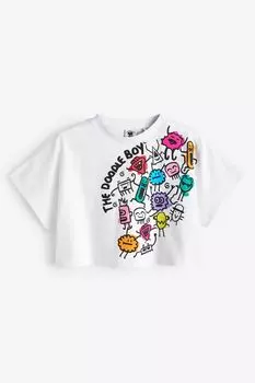 Свободная футболка Doodle Boy Artist (3–16 лет) Next, белый