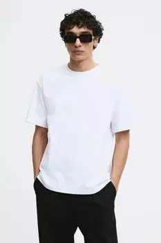 Свободная футболка H&M, белый