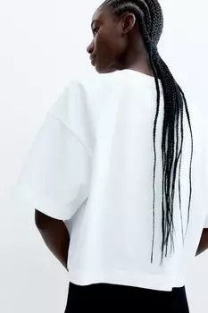 Свободная футболка H&M, белый