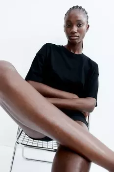 Свободная футболка H&M, черный