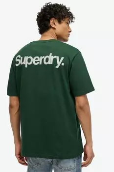 Свободная футболка из 100% хлопка с логотипом города Superdry, зеленый