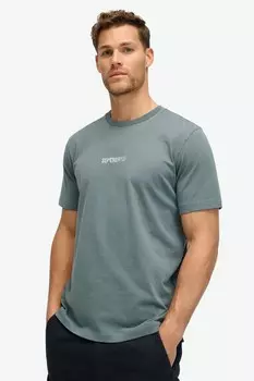 Свободная футболка из 100% хлопка с микрологотипом Superdry, синий