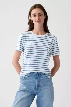 Свободная футболка из хлопка с короткими рукавами Gap, белый