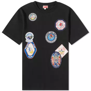 Свободная футболка Kenzo Badges, черный