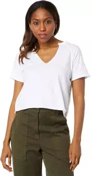 Свободная футболка реглан с разрезом и короткими рукавами bobi Los Angeles, белый