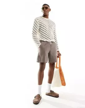 Свободная футболка с длинными рукавами и открытой диагональной тканью ASOS DESIGN