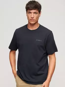Свободная футболка с логотипом Overdyed Superdry, затмение темно-синий
