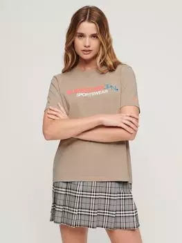 Свободная футболка с логотипом Sportswear Superdry, серый