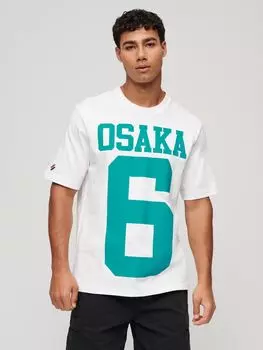 Свободная футболка с логотипом Superdry Osaka, ярко-белый