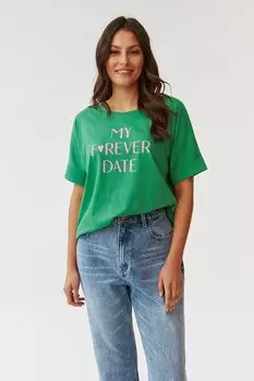 Свободная футболка с надписями Tatuum, зеленый