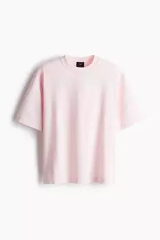 Свободная футболка с потертым эффектом H&M, розовый