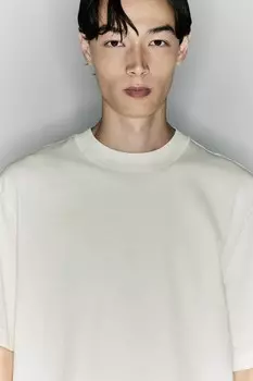 Свободная футболка с потертым эффектом H&M, белый