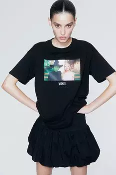 Свободная футболка с принтом H&M, черный